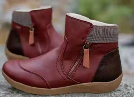 Damen modische Stiefeletten mit seitlichem Reißverschluss und komfortabler Sohle R&B