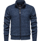 Herren Strickjacke mit hohem Kragen und Reißverschluss R&B