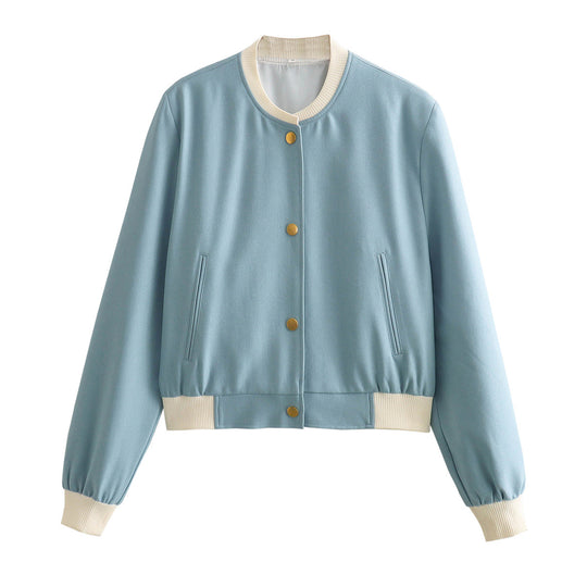 Damen modische Bomberjacke mit kontrastierenden Details R&B