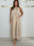Damen Maxikleid mit fließendem Schnitt und eleganter Drapierung R&B