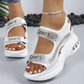 Damen Sportliche Sandalen mit verstellbaren Riemen und modischem Strass-Design R&B