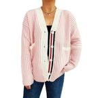 Damen Strickjacke mit modischem Streifenmuster R&B