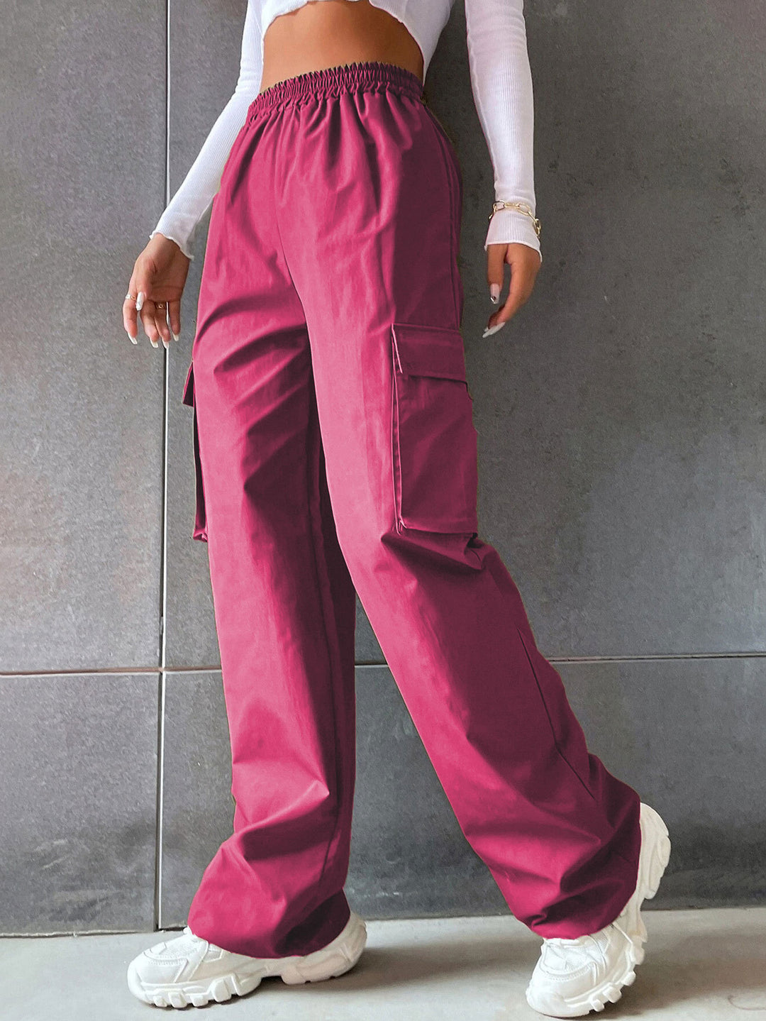 Damen Cargo-Hose mit seitlichen Taschen und elastischem Bund R&B