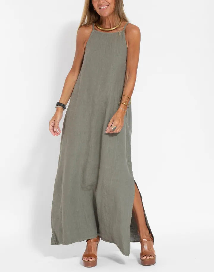 Damen Maxi-Kleid mit elegantem Schnitt und feinen Trägern R&B