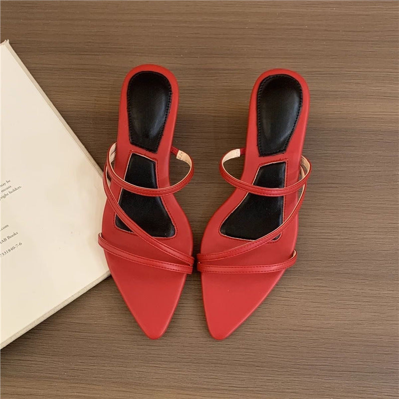 Damen elegante Slingback Sandalen mit feinen Riemchen R&B