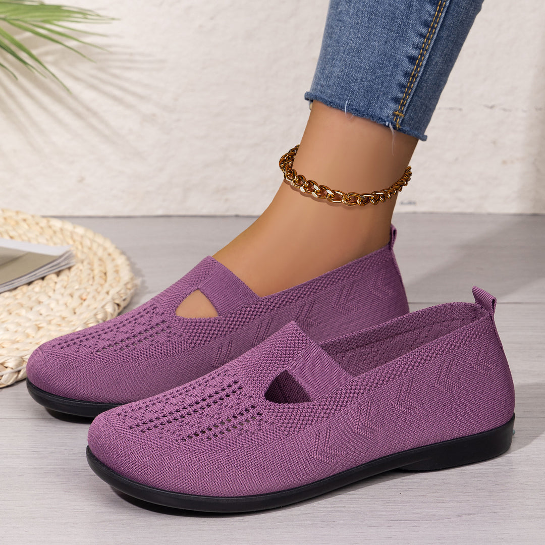Damen bequeme Slip-On Schuhe mit luftiger Strickoberfläche R&B