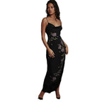 Damen elegantes Hochzeitskleid mit Blumenapplikationen und Fransen R&B