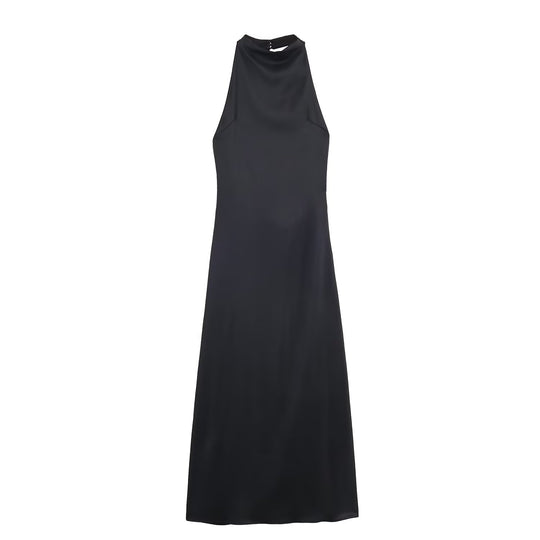 Damen Maxikleid mit hochgeschnittenem Kragen und eleganter Silhouette R&B