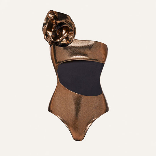 Damen Cut-Out Badeanzug mit kunstvollem Rüschendetail R&B