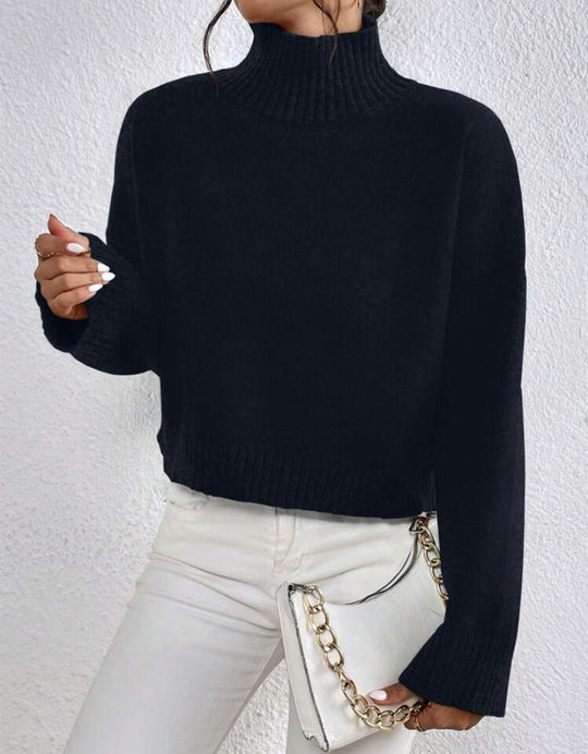 Damen modischer Kragenpullover aus weicher Wolle R&B