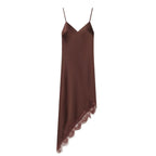 Damen Satin Nachthemd mit elegantem Spitzenbesatz R&B