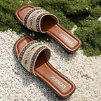 Damen komfortable Riemen-Sandalen mit eleganten Verzierungen R&B