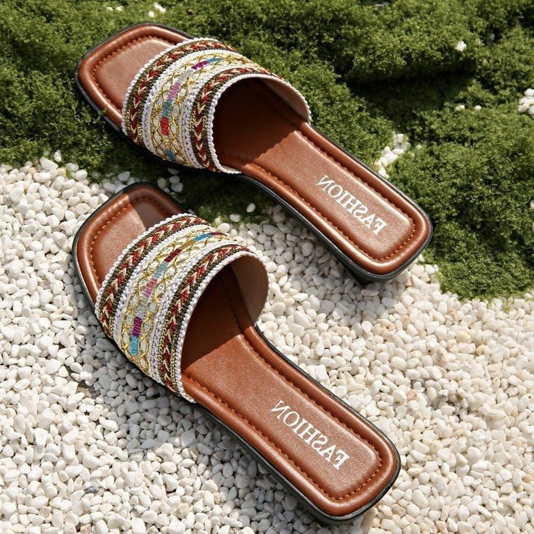 Damen komfortable Riemen-Sandalen mit eleganten Verzierungen R&B