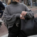 Damen Hochwertiger Rollkragenpullover mit lässigem Oversized-Schnitt