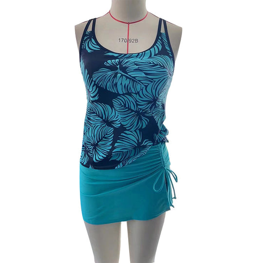 Damen Tankini-Set mit verstellbarem Top und modischem Saum R&B