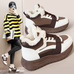 Damen modische High-Top Sneakers mit warmem Innenfutter und rutschfester Sohle R&B