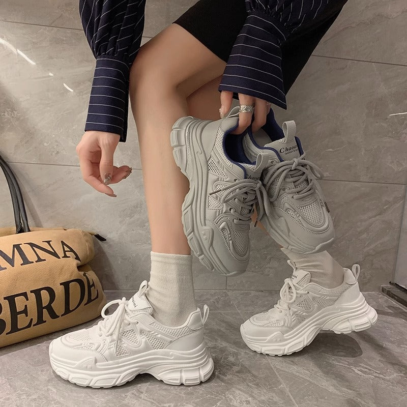 Damen Sportliche Lauf-Sneaker mit atmungsaktiver Mesh-Oberfläche und dämpfender Sohle R&B