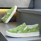 Damen Slip-On Sneakers mit buntem besticktem Design