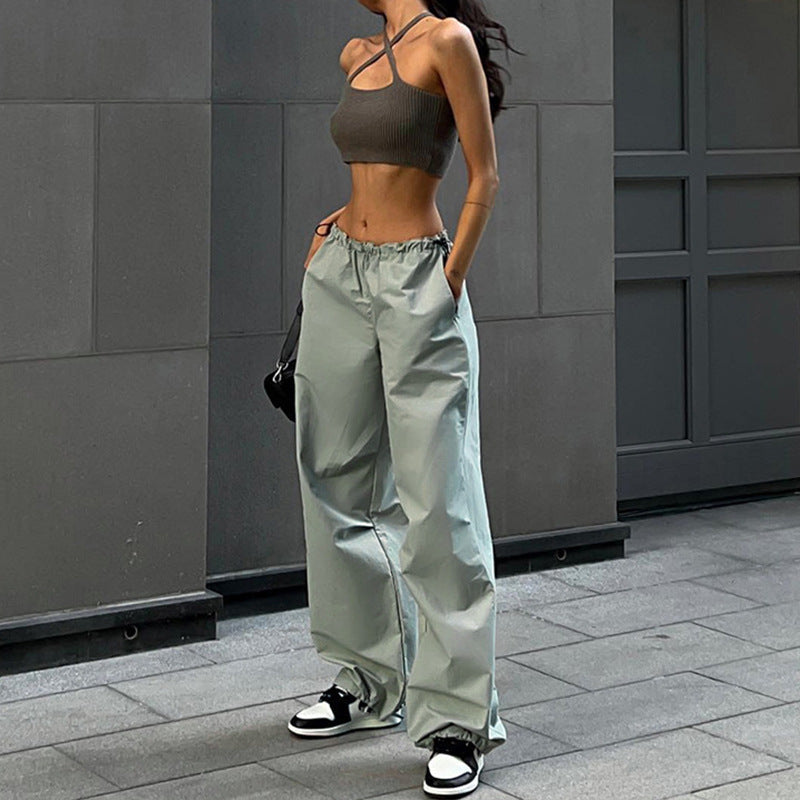 Damen elegante Sporthose mit verstellbarem Bund und lässigem Schnitt