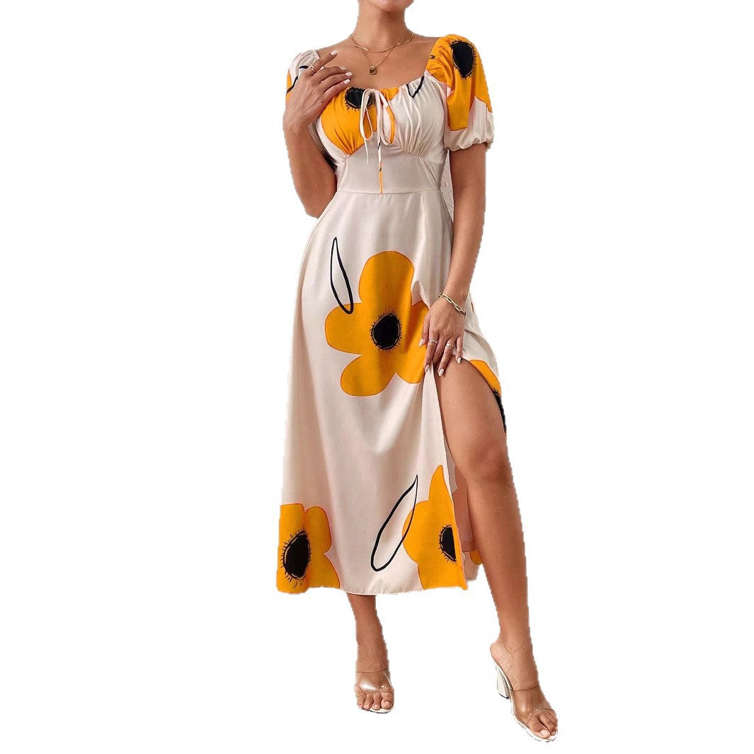Damen Blütenverziertes Sommerkleid R&B