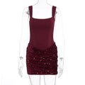 Damen Glamouröses Partykleid mit Pailletten und Raffung R&B