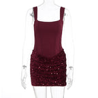 Damen Glamouröses Partykleid mit Pailletten und Raffung R&B