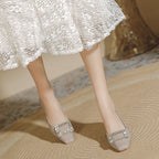Damen elegante Ballerinas mit geschmackvollem Strassakzent