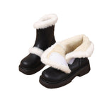 Damen Modische Winterstiefel mit luxuriösem Kunstfellkragen R&B