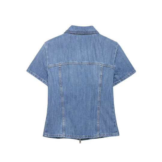 Damen Jeansjacke mit kurzem Schnitt und praktischer Reißverschlussfunktion R&B