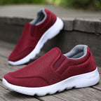 Damen Atmungsaktive Slip-On Freizeitschuhe mit elastischer Sohle