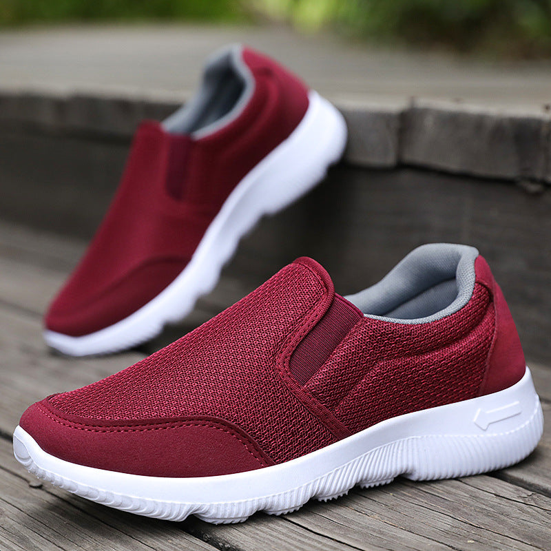 Damen Atmungsaktive Slip-On Freizeitschuhe mit elastischer Sohle