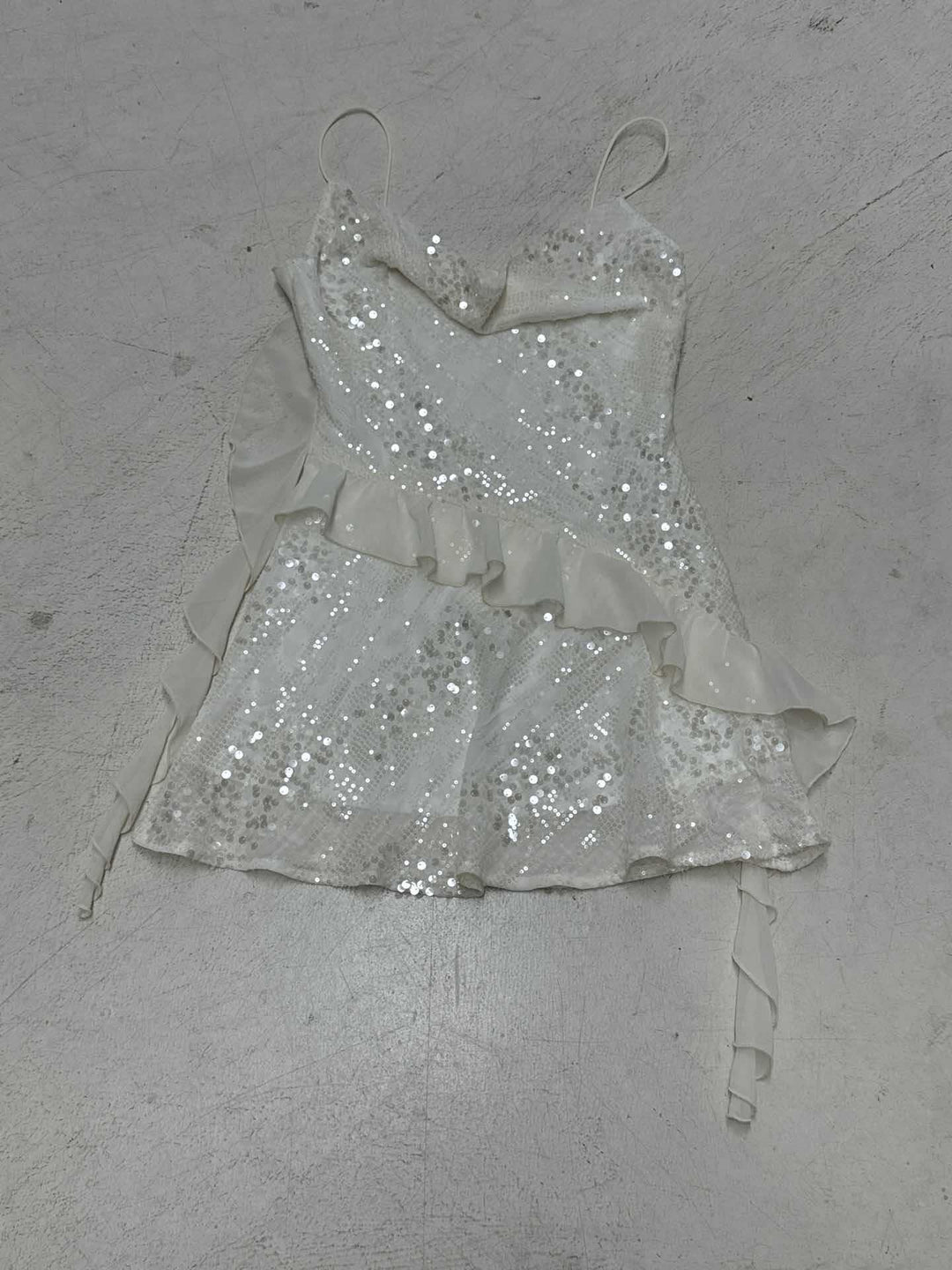 Damen Glitzerndes Partykleid mit Rüschendetails R&B