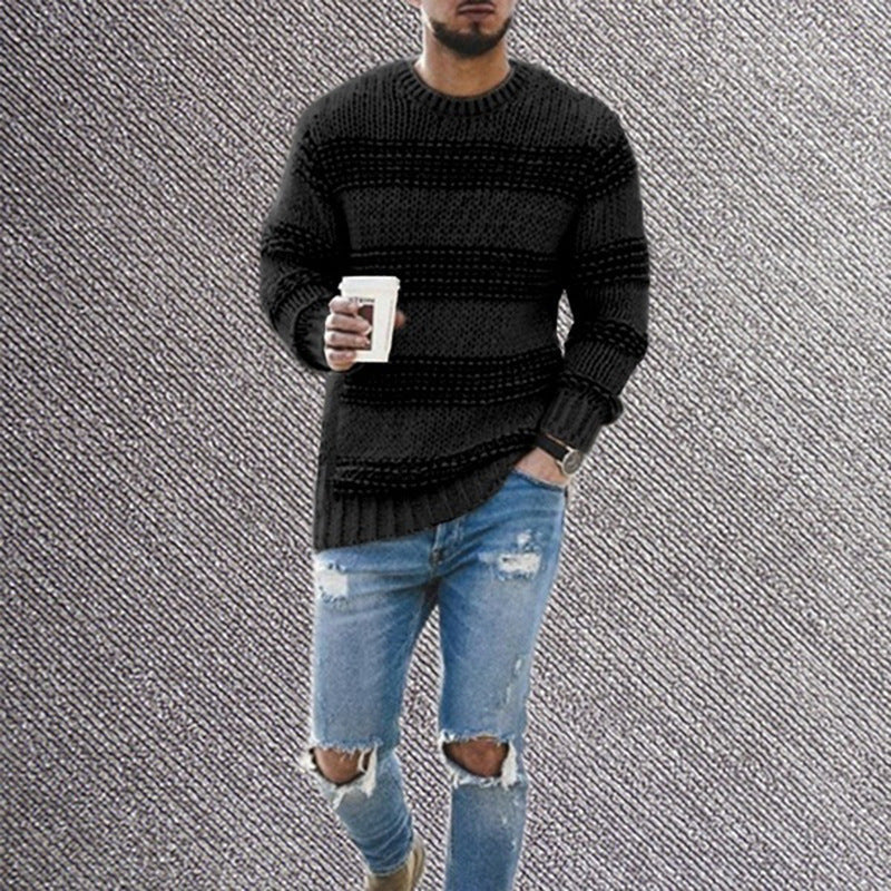 Herren Strickpullover mit strukturiertem Muster und modernem Schnitt
