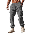 Herren lässige Cargo-Hose mit praktischen Seitentaschen und elastischem Bund R&B