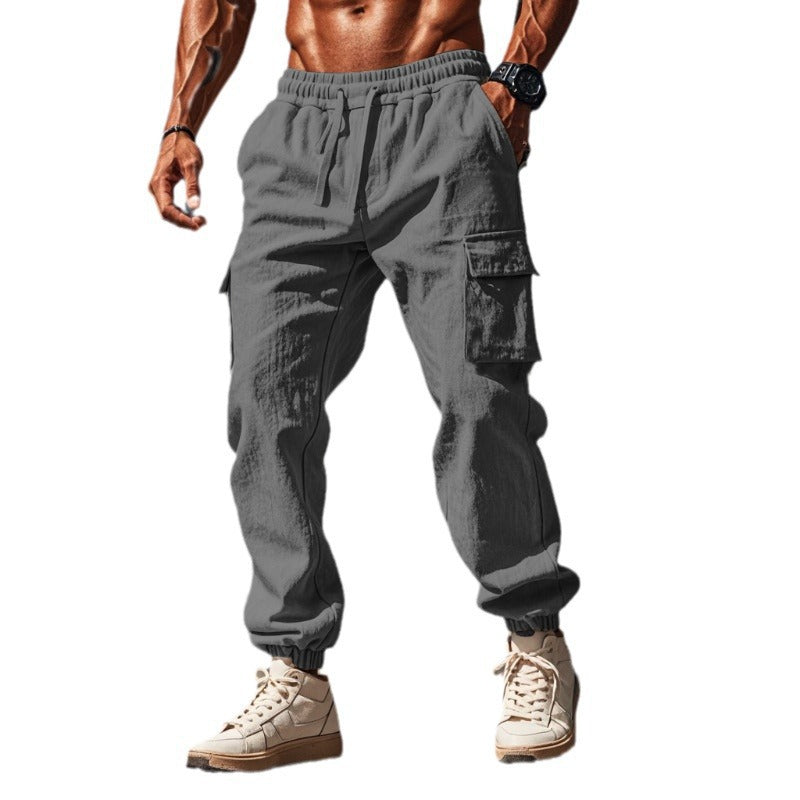 Herren lässige Cargo-Hose mit praktischen Seitentaschen und elastischem Bund R&B