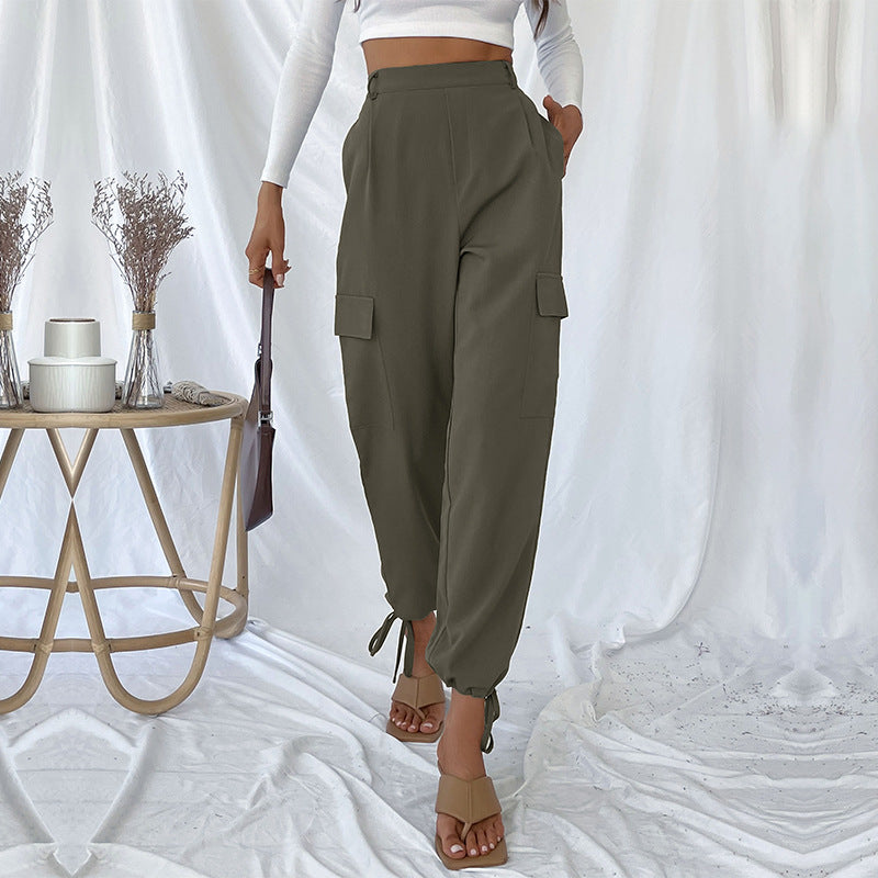 Damen Cargo-Hose mit verstellbarem Bund und seitlichen Taschen R&B