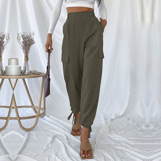 Damen Cargo-Hose mit verstellbarem Bund und seitlichen Taschen R&B