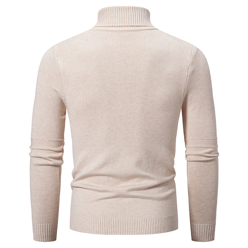 Herren eleganter Rollkragenpullover mit modernem Zopfmuster R&B