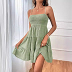 Damen luftiges Sommerkleid mit legerem Schnitt und eleganten Spaghetti-Trägern R&B