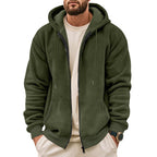 Herren sportliche Kapuzenjacke aus atmungsaktivem Material mit seitlichen Reißverschlusstaschen R&B