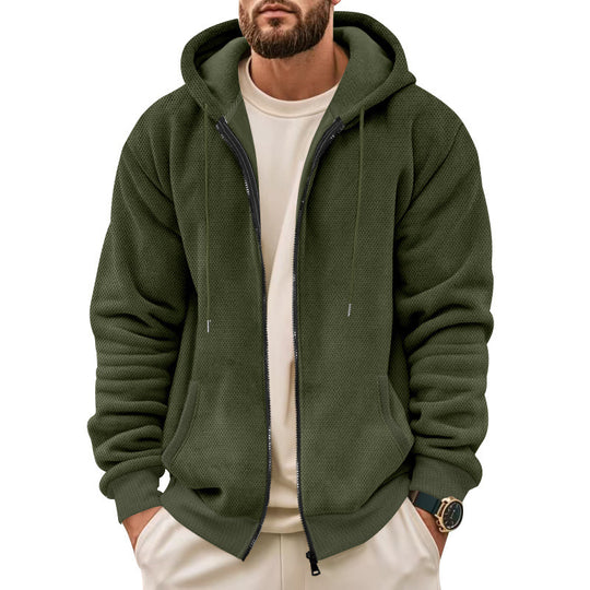 Herren sportliche Kapuzenjacke aus atmungsaktivem Material mit seitlichen Reißverschlusstaschen R&B