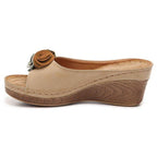 Damen Wedge-Pantoletten mit floralen Akzenten und gepolsterter Sohle R&B