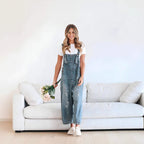 Damen Latzhose mit modischen Destroyed-Details und weitem Schnitt R&B
