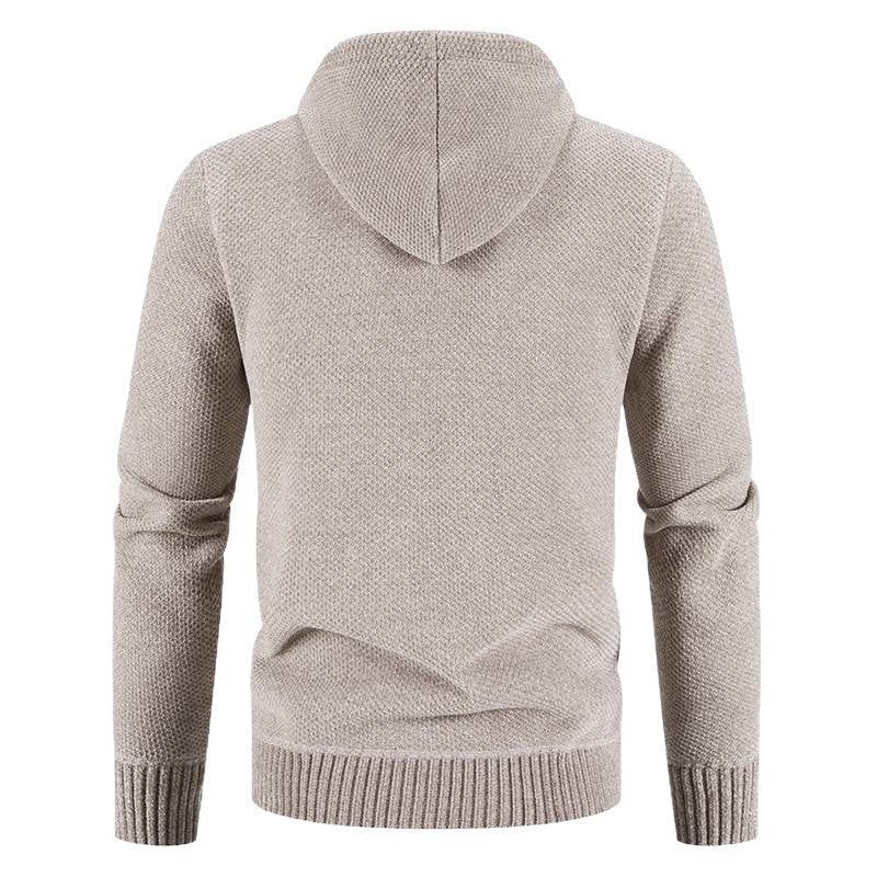Herren Strickjacke mit Kapuze und strukturiertem Design R&B