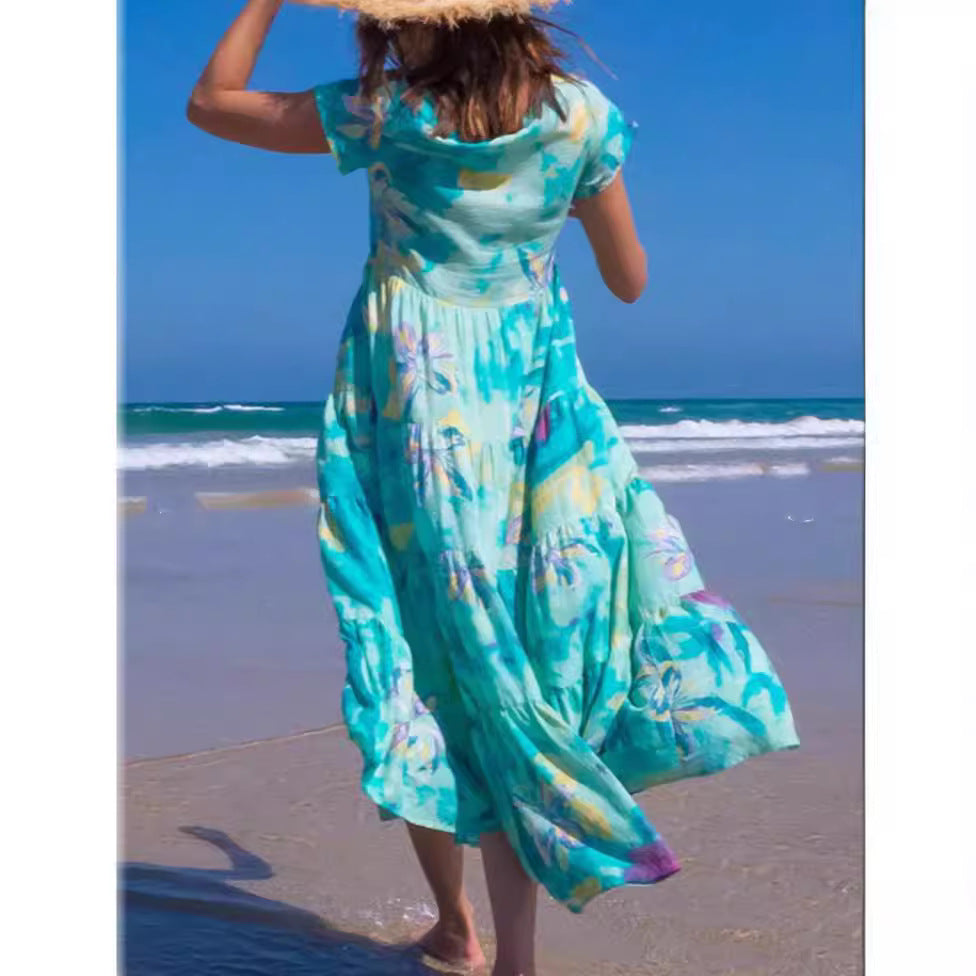 Damen maxikleid mit traumhaften Blumendruck R&B
