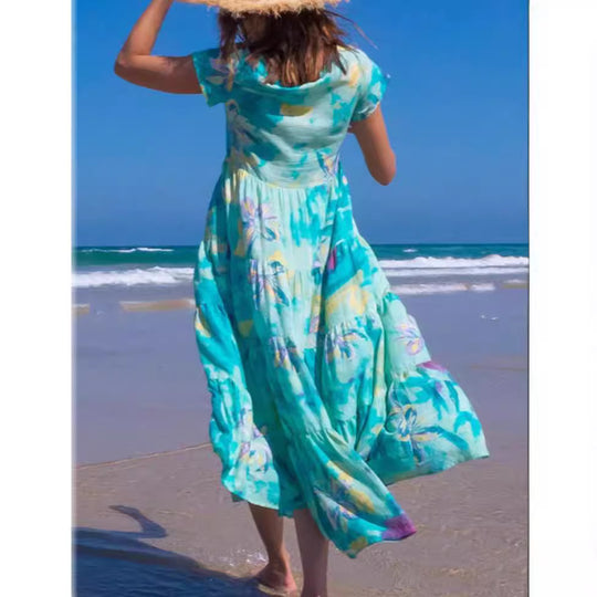 Damen maxikleid mit traumhaften Blumendruck R&B