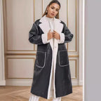 Damen hochwertiger Oversized-Mantel mit weichem Teddyfutter R&B