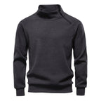 Herren nan Stehkragenpullover mit asymmetrischem Schulterreißverschluss und Raglanärmeln R&B