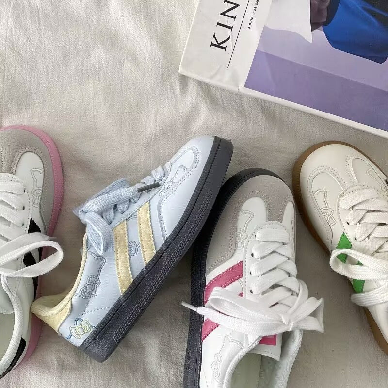 Damen Freizeit Sneakers mit bunten Applikationen und rutschfester Sohle R&B
