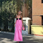 Damen Maxikleid mit geformtem Oberteil und schwingendem Rock R&B